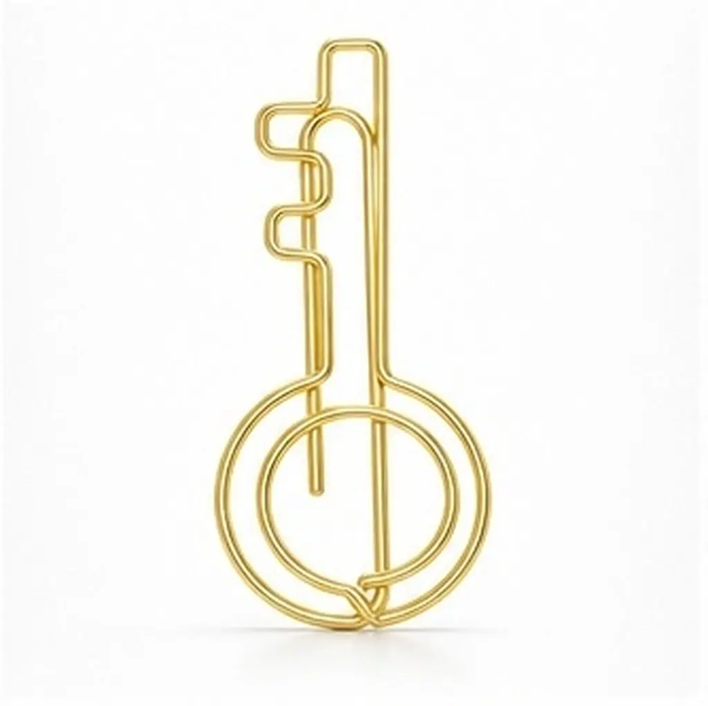 20Pcs Cute Paper Clips Key Shaped Metal Small Paperclips Colorful Office Document Clips Delicate Paper Clamp Creative