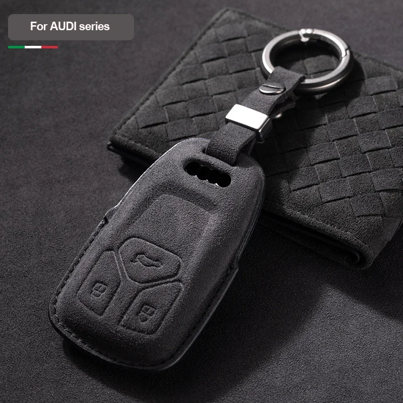 For Audi Q7 Quattro A8 Quattro A1 A3 8P A4 A5 A6 A7 S3 S4 S5 S7 S8 R8 Q2 Q3 Q5 Q8 TT RS3 RS6 Suede Car Key Case Cover Shell