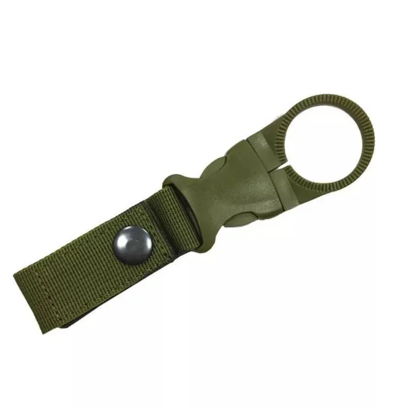 Outdoor tactical nylon webbing water bottle buckle, multi-function carabiner, quick-hanging mineral water bottle buckle