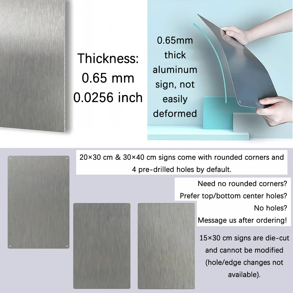 Plaque Aluminium Personnalisée Photo Jardin/Intérieur Imperméable Transfert Thermique