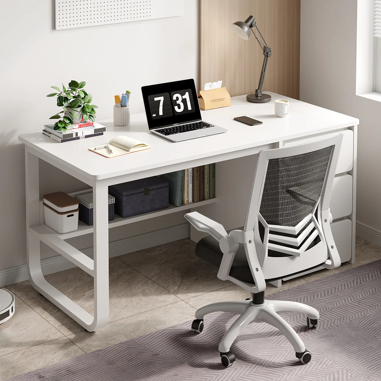Computer desk Desktop desk Modern minimalist with drawers Desk Household  and chair combination Bedroom Student study table