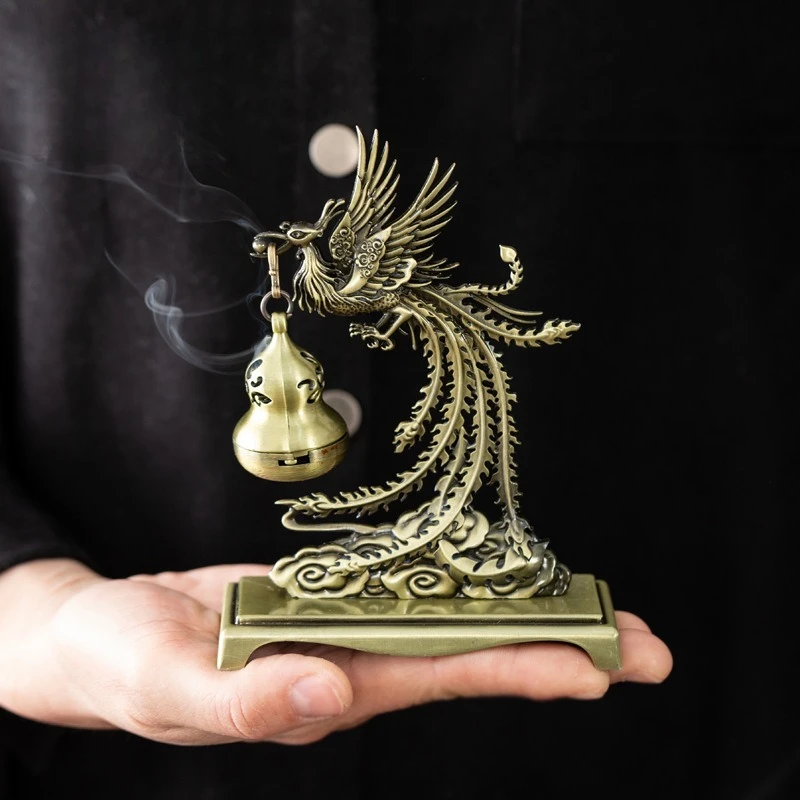 Mini brûleur d'encens suspendu en alliage phénix créatif, porte-encens pour salle de Yoga, brûleurs d'arôme d'intérieur, décor de parfum pour la maison