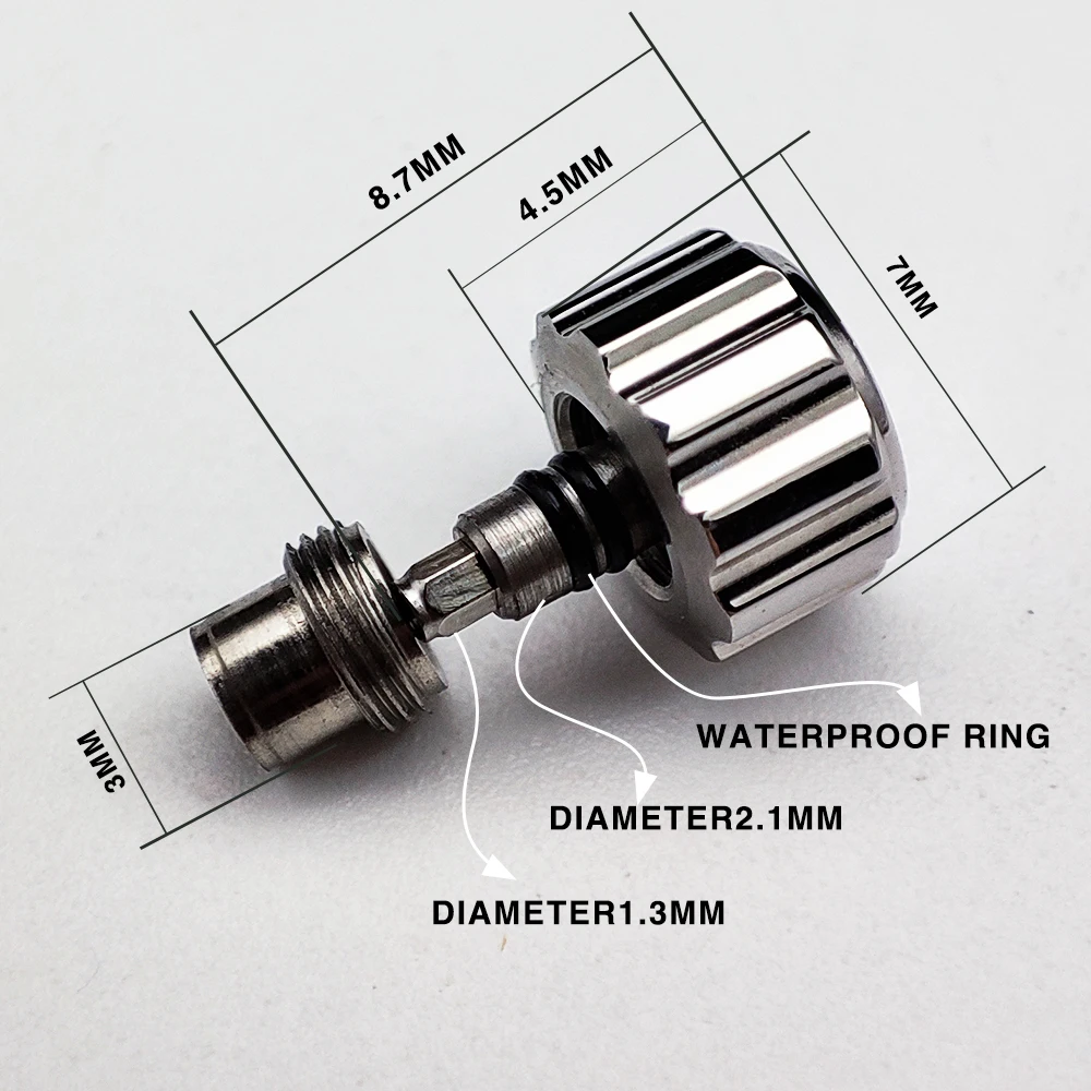 Silver/Black/Rose /Gold Watch Crown Fits NH35 NH36 4R35 4R36 7S26 Movement Seiko SKX007 SKX009 SRPD Stainless Steel Crowns Parts