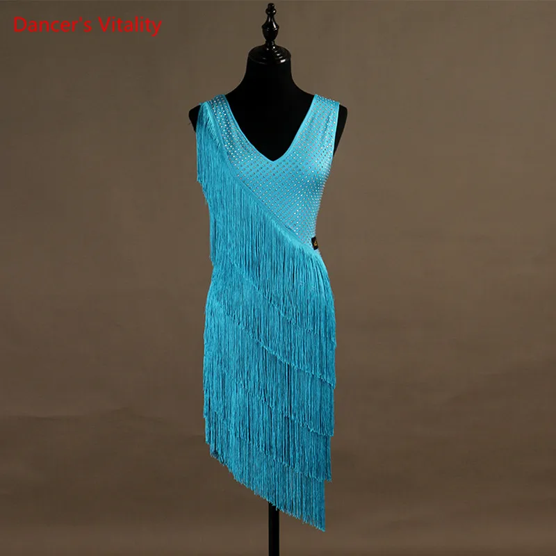 New Arrival Latin Dance Dress Women Girls Dance Clothes Tassel Salsa Samba Tango Ballroom Competition Costume Lady Dance Top