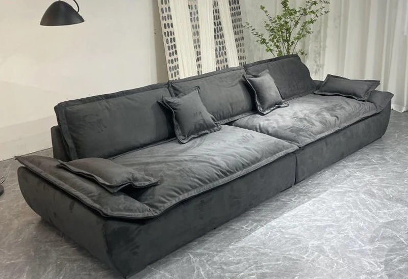 Light luxury minimalist technology fabric sofa living room small apartment simple modern three-person straight row sailing sofa