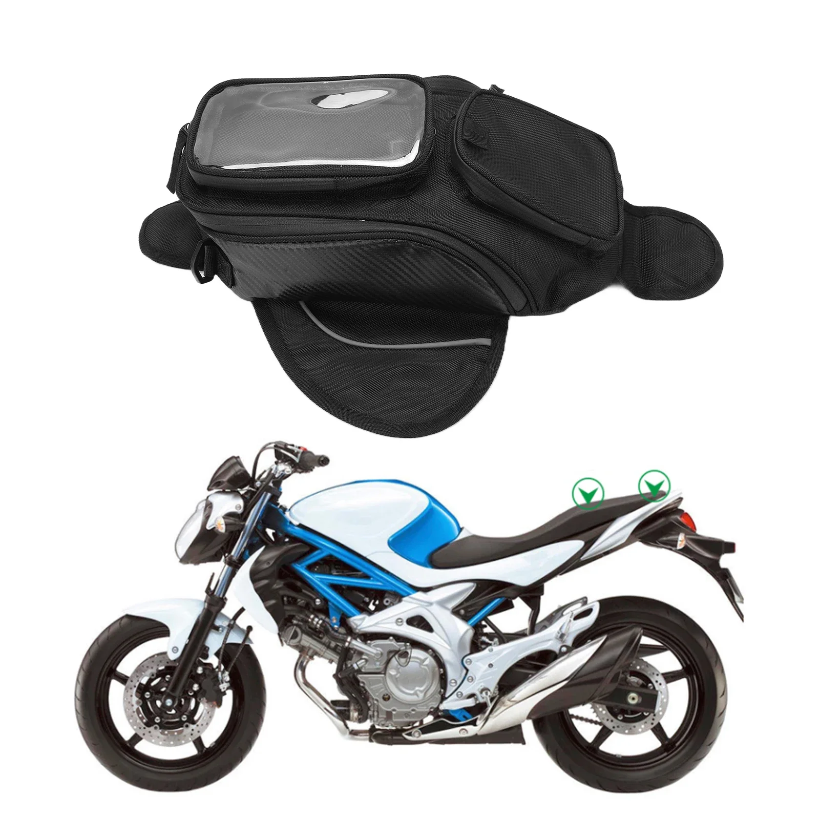 Motorcycle Tank Bag Decorative Backpack Oxford Cloth Waterproof Wear Resistant for Riding