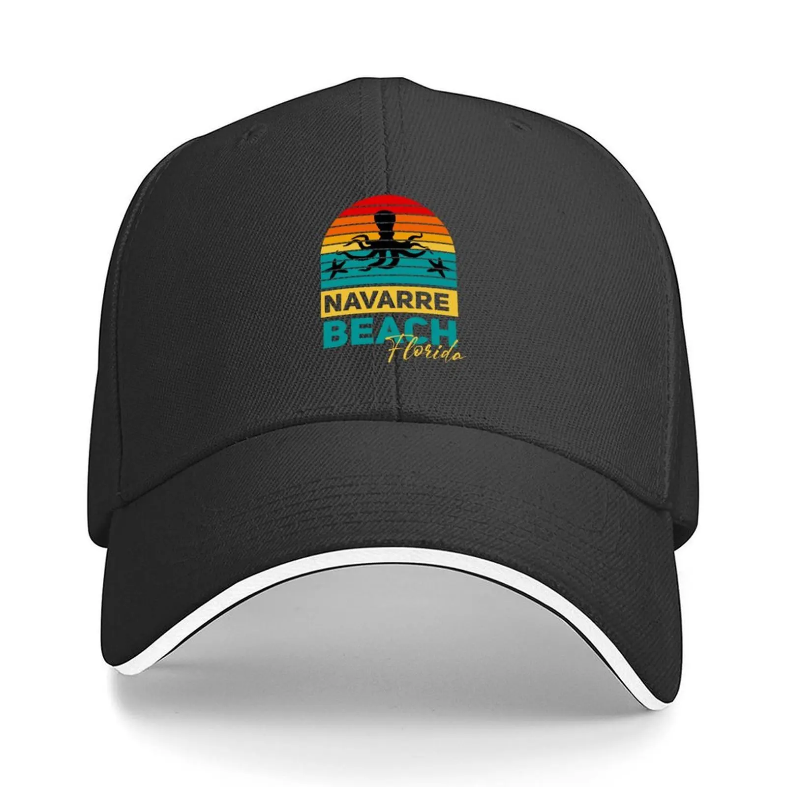 

Navarre Beach florida retro sunset vintage Baseball Cap New In The Hat Golf Hat Big Size Hat Ball Cap Baseball For Men Women's