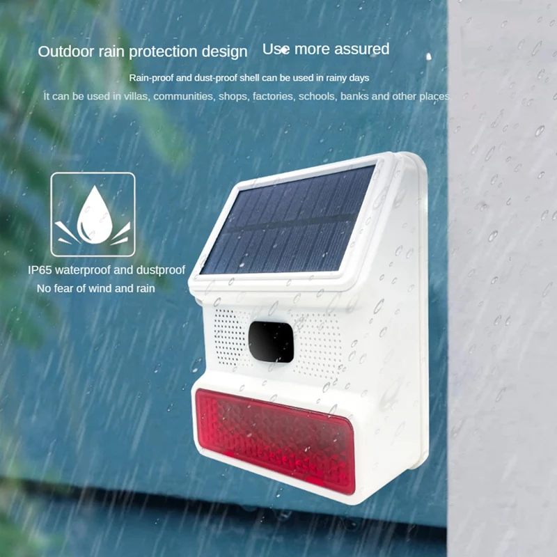 Wireless Solar Strobe Alarm Light Sound Flash Outdoor Alarm Siren For 433Mhz Wifi GSM Alarm System For Home,Farm