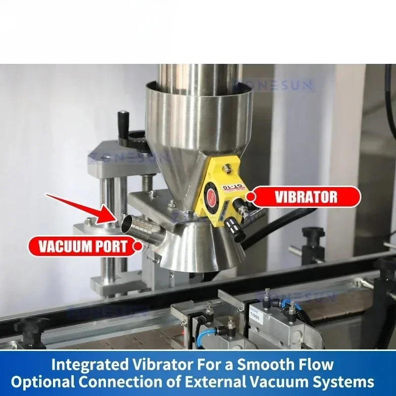 ZONESUN حشو الوزن الاهتزازي ماكينة تعبئة الجسيمات الأوتوماتيكية معدات تعبئة الحبيبات المكسرات البذور التعبئة ZS-KLCZ02