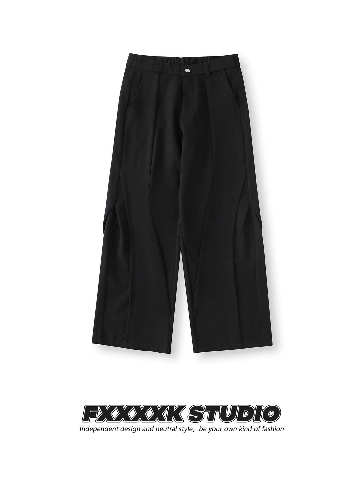 

Оригинальные повседневные брюки FXK, свободные широкие брюки унисекс с высокой талией, из полиэфирного волокна, дышащие, удобные, прямого кроя