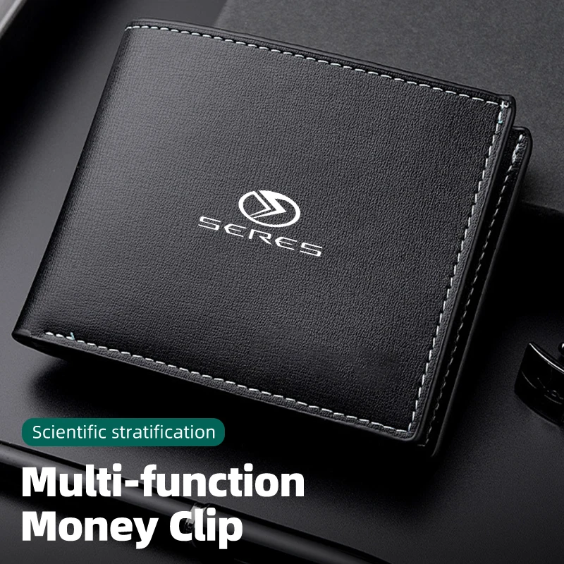 New Car Logo Wallet Leather Simple Card Holder For Dongfeng Aito M5 EV M7 M9 DFM Seres 3 A5 SF3 SF5 ix3 Short Men Coin Purse