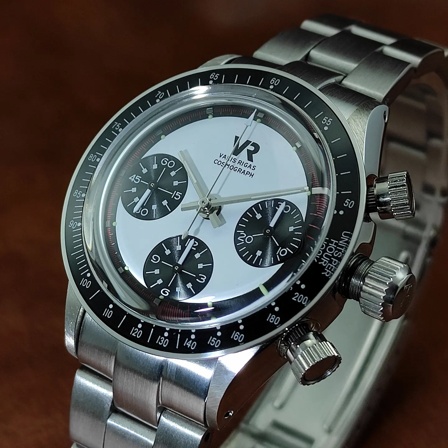 Vakuy Automatic Chronograph Watch, Paul Newman Daytona Homage, Dandong 7750 Movement, Bubble Domed Crystal - view 4