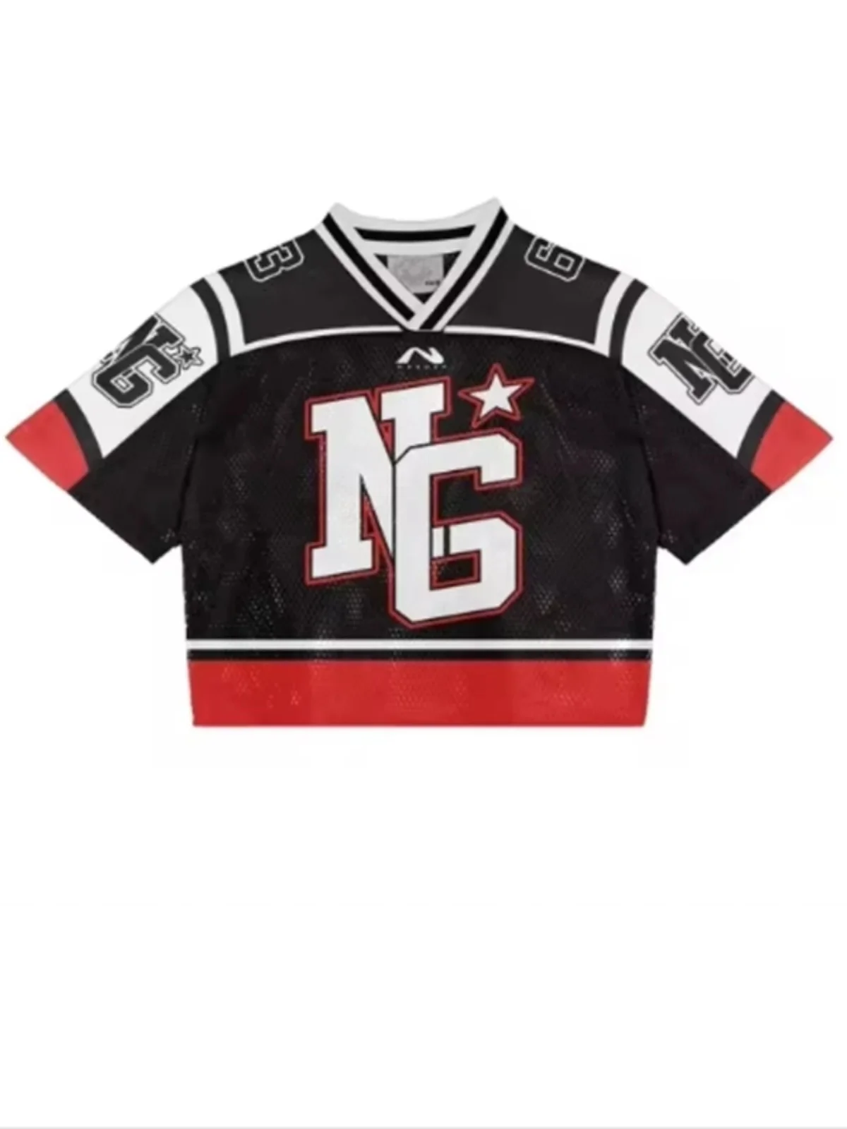 تي شيرت جيرسي SVE من American Sle Dropped oulder فضفاض مناسب بنمط إبداعي من البوليستر ort Sve V-Ne بطول عادي #3