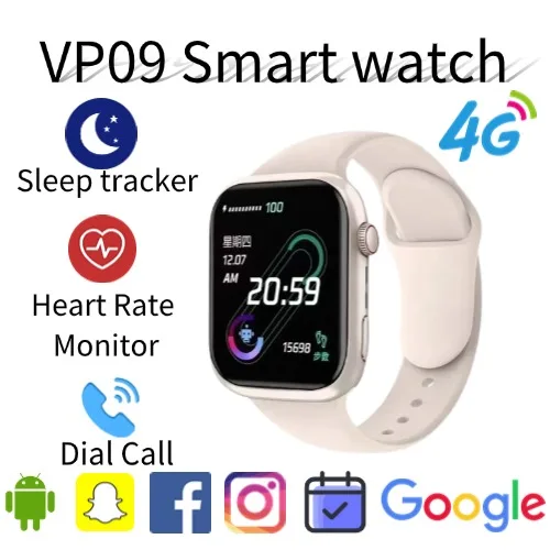 

Последние умные часы VP09 4G 5G Dual SIM Android OS GPS-навигация WIFI 8MP вращающаяся камера Google Services фитнес-трекер
