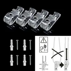4PCS Child Safety Blind Clip/Device/Hook For Curtain Vertical Roman Roller Blinds Chain/Cord Clip Holder Thickened Plastic