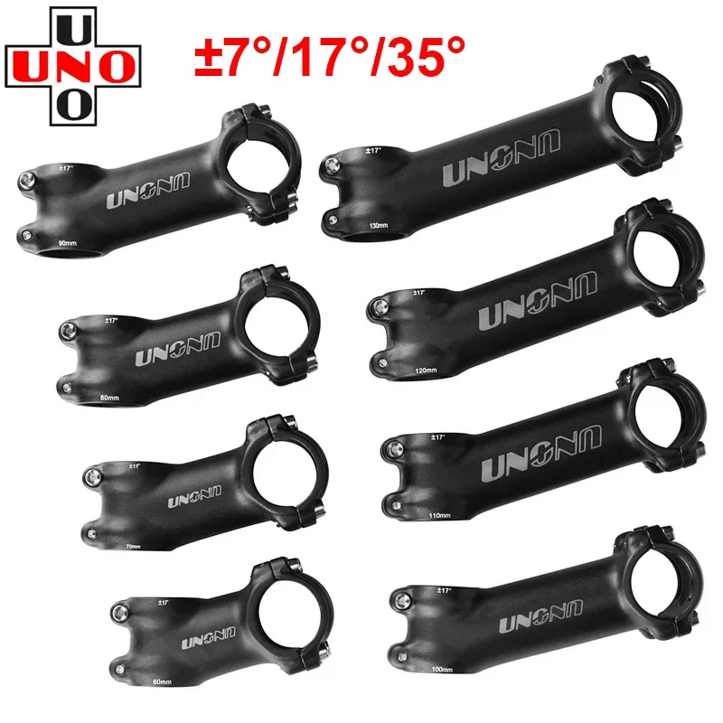 UNO 7/17 Degrees Negative Bicycle Stem Ultralight Mountain Road Bike Handlebar Power 31.8mm 60-130mm Aluminum Alloy MTB Table