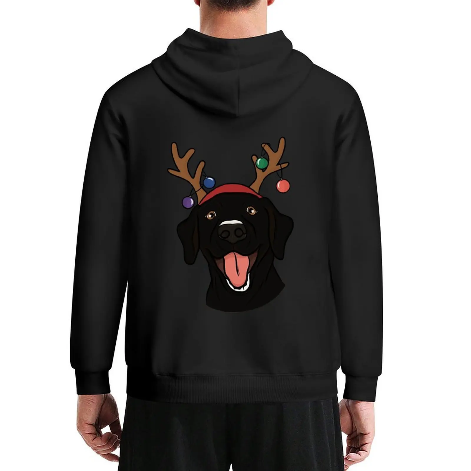 

Christmas Black Lab Hoodie male clothes anime clothes men clothes winter new in hoodies & sweat-shirt