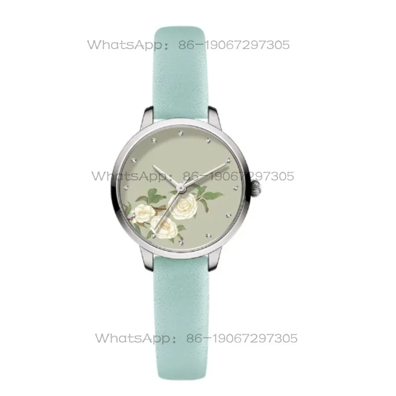 November Camellia Watch Twelve Flower God Gift Avocado Green Watch Female