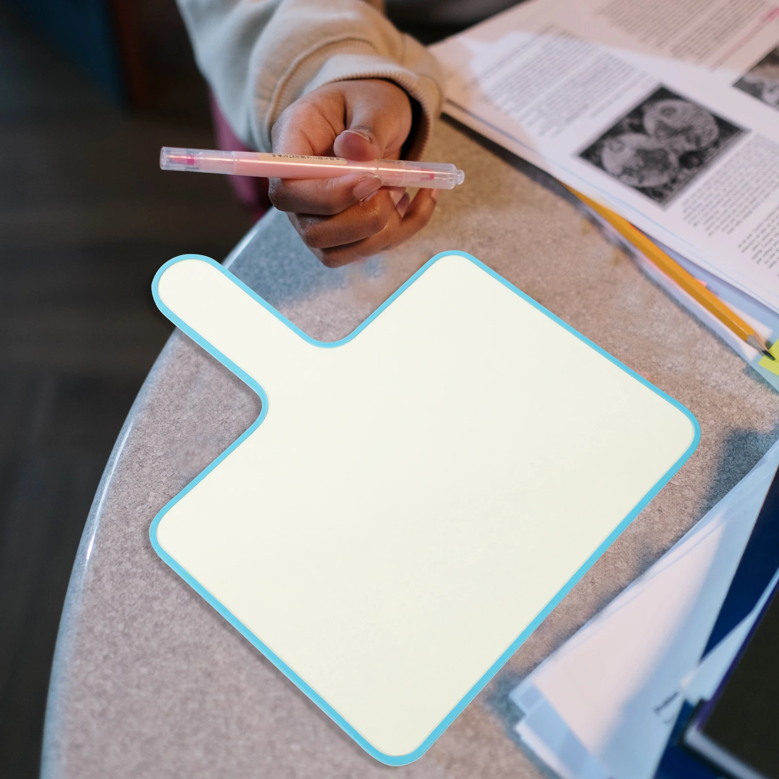 1pc Double-Sided Answer Board Quick Response Whiteboard For Classroom Teaching Tool Blank Answer Paddle Rounded Corners