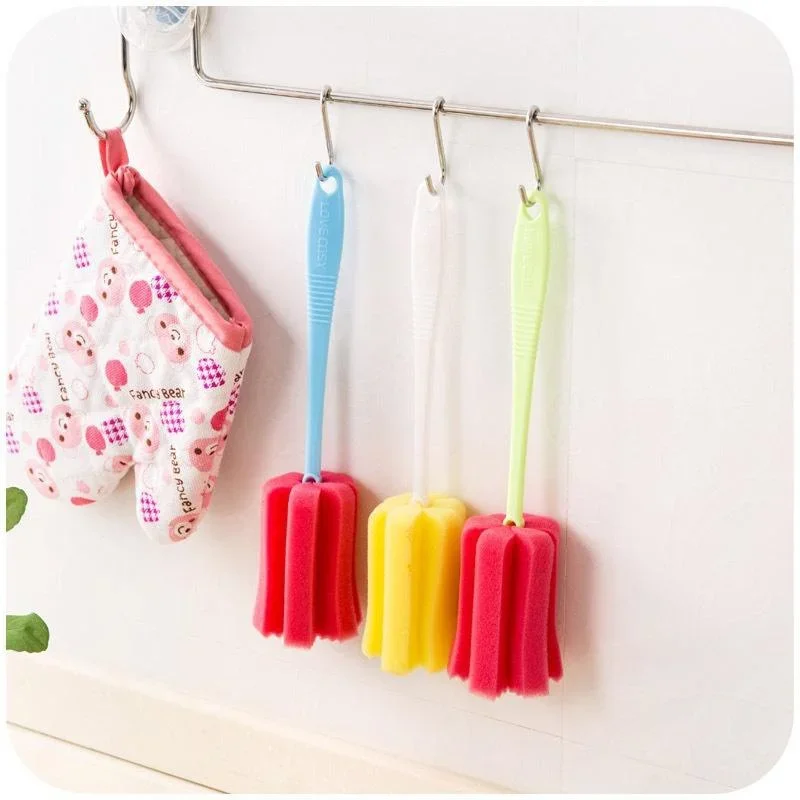 Kitchen Cleaning Tool Sponge Brush For Wineglass Bottle Coffe Tea Glass Random Color