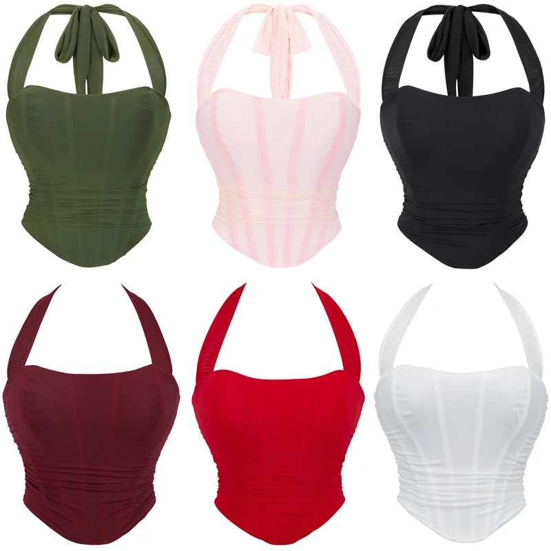 

Bustier Crop Tops Sexy Waist Slimming Corset Bustiers Body Shaper for Women Summer Lace-up Corset Waist Trainer Going Out Top