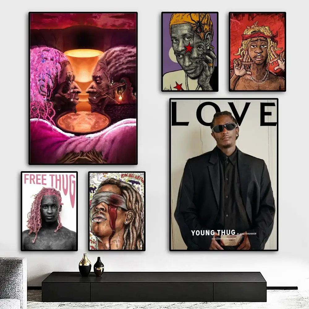 الهيب هوب مغني الراب Y-الشباب البلطج المشارك HD طباعة شخصية قماش جدار جدارية ملصق فني صور لغرفة المعيشة ديكور المنزل دائم