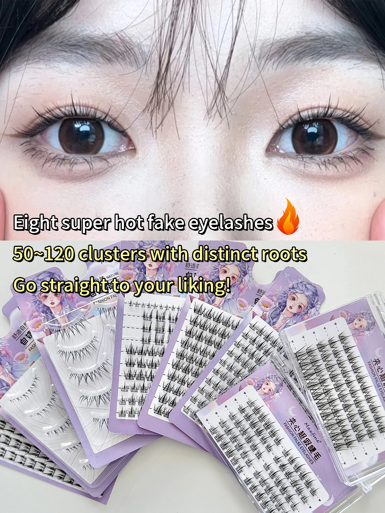 Confortevole e naturale autoinnesto colla per ciglia finte bigodino per ciglia in quattro pezzi non è facile da togliere.