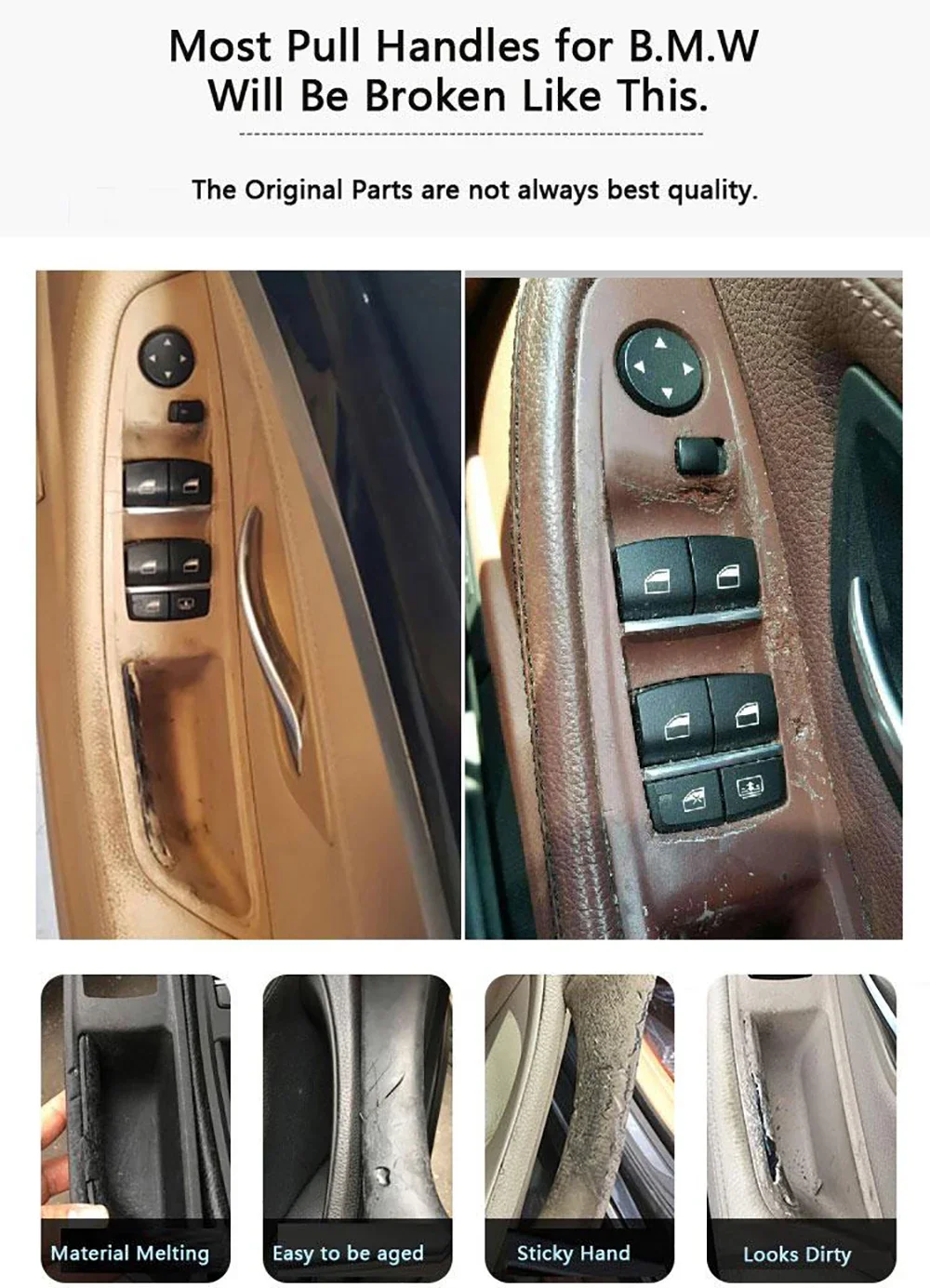 RHD 2/7PCS Auto Links Rechts Innen Tür Armlehne Leder Griff Montage Für BMW 5er F10 F11 F18 520i 523i 525i 528i 535i – Detail 3
