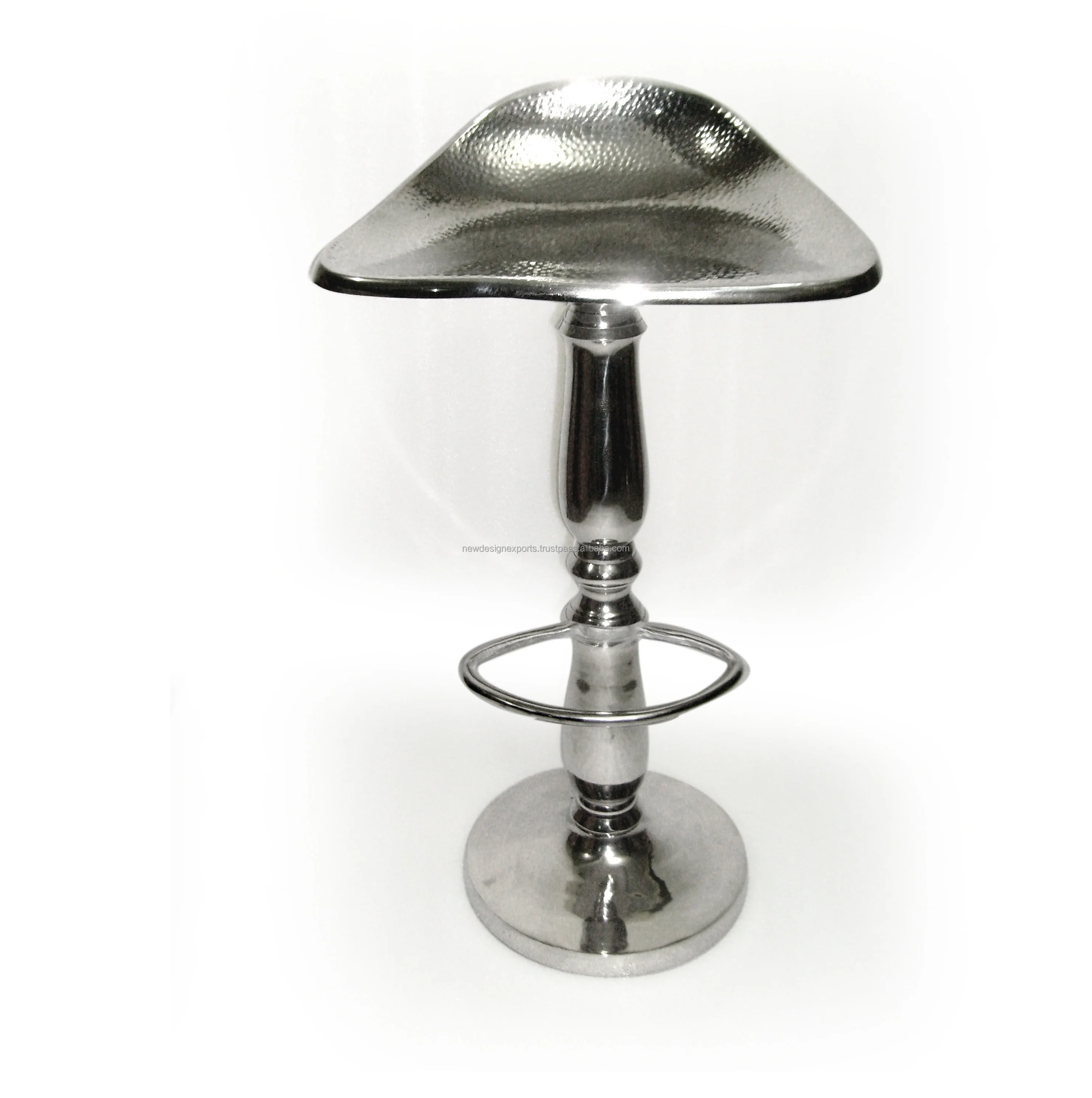 

Metal Hammered Seat Bar Stool With Foot Rest Excellent Quality Heavy and Durable