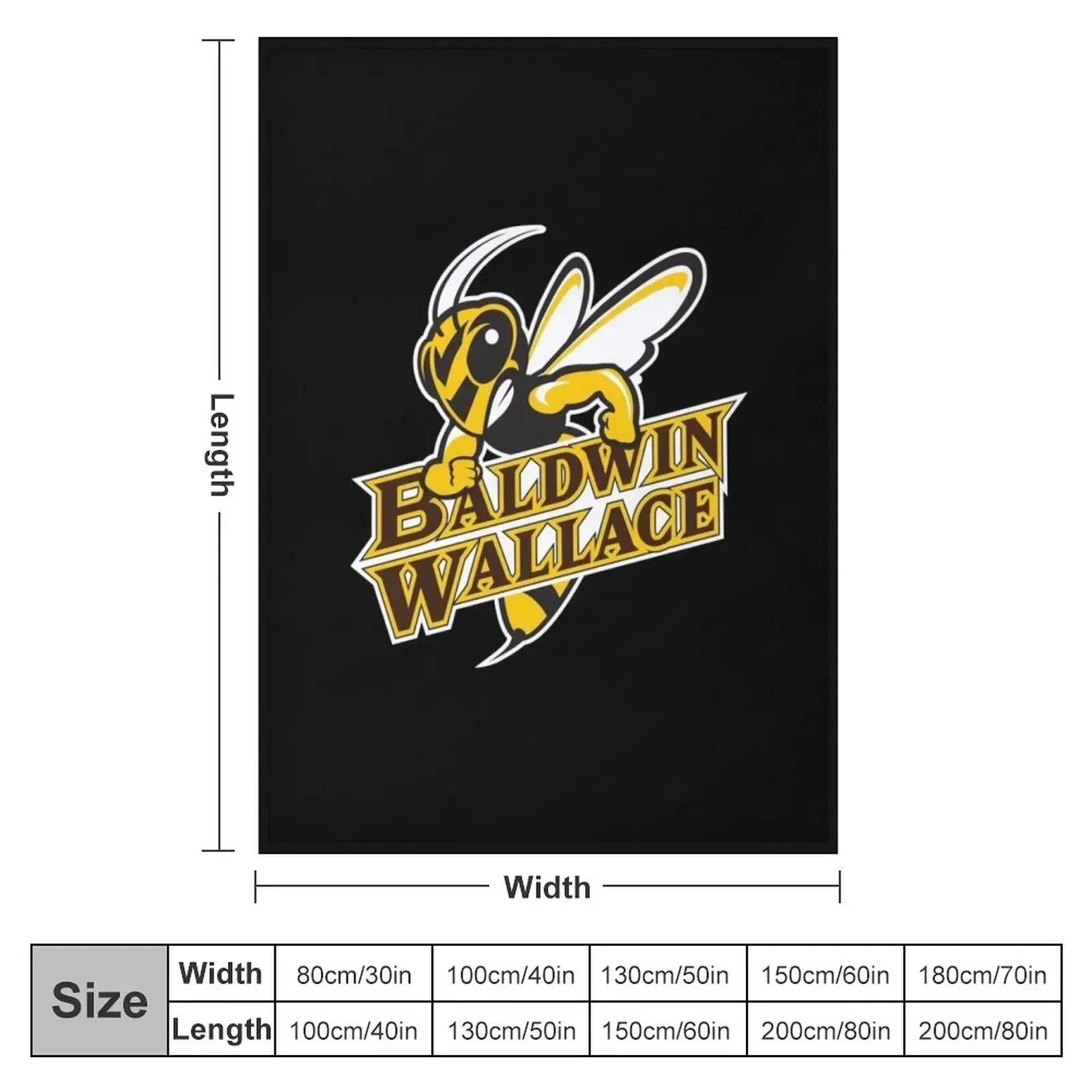 Baldwin Wallace Yellow Jackets club Throw Blanket blankets and throws Thermals For Travel Blankets