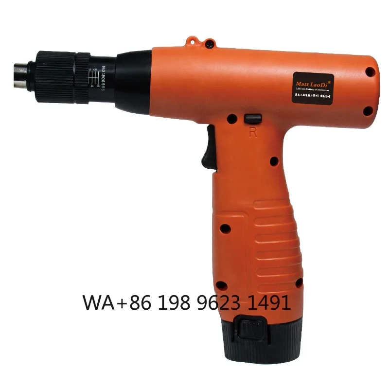 Pistol grip electric driver, 1/4 inch interface, 0.3-6N.m torque, auto stop lithium cordless design for production line use