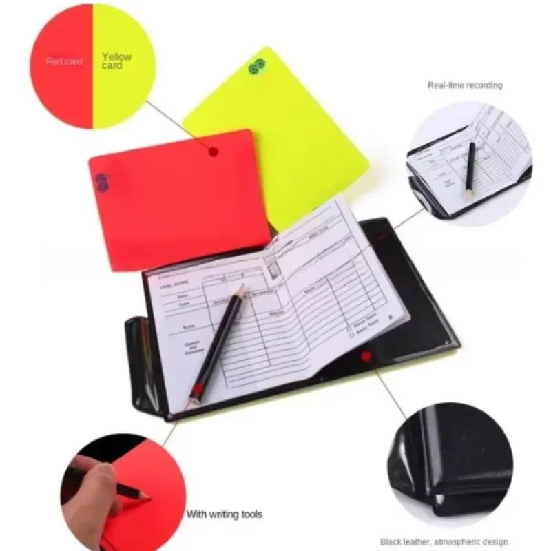 Soccer Referee Flag Whistle Set Professional Football Red Card And Yellow Card Kit Sport Training Useful Referee Tool