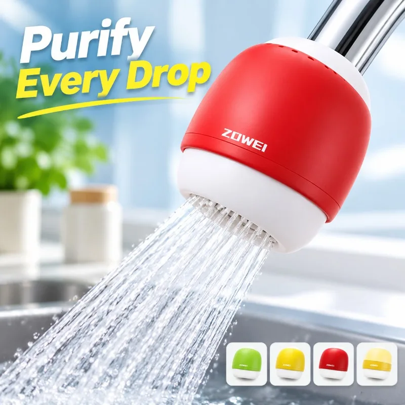 Faucet Filter Cotton Element Rotatable Tap Booster Shower Sprayer Extender Water Purifier, 360 Swivel Tap Water Filter Nozzle