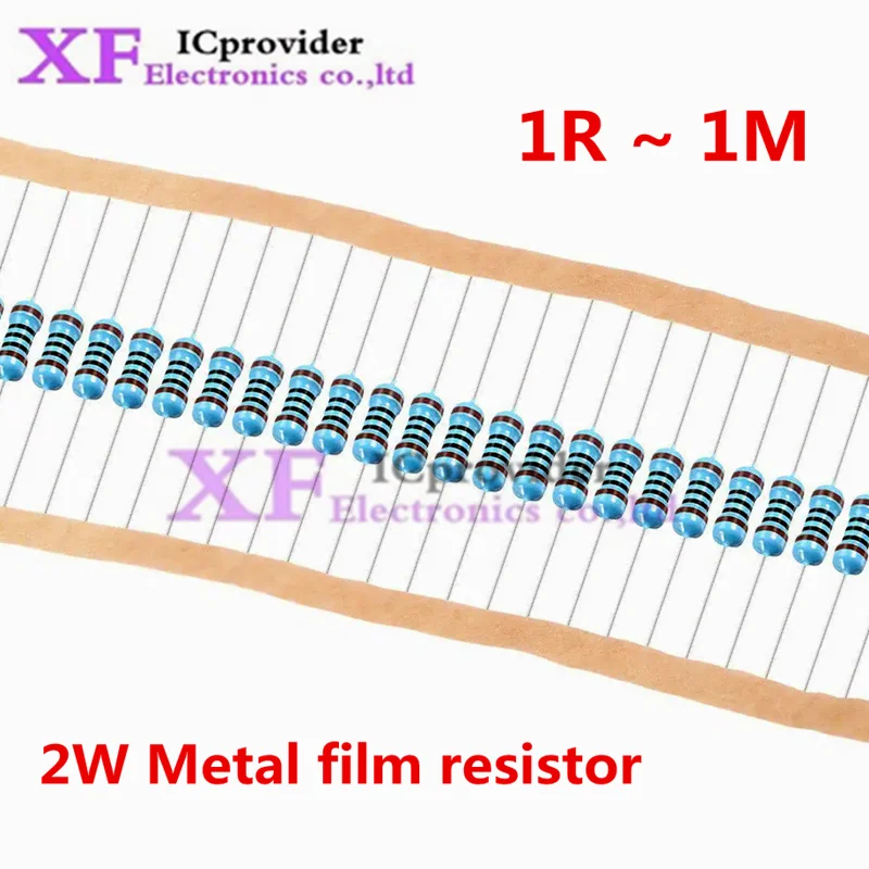 

1000pcs 2W Metal film resistor 1% 1R ~ 1M 2.2R 4.7R 10R 22R 47R 100R 220R 470R 1K 10K 47K 100K 2.2 4.7 22 47 100 220 470 ohm