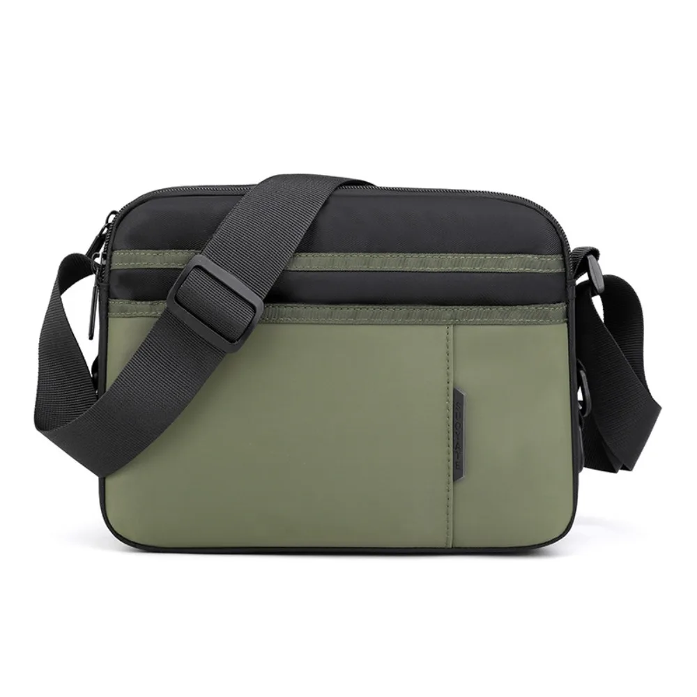 Single Shoulder Men's Shoulder Bag Fabric Multi-Pockets Man Messenger Bag Square Multi-functional Nylon Crossbody Bag Travel