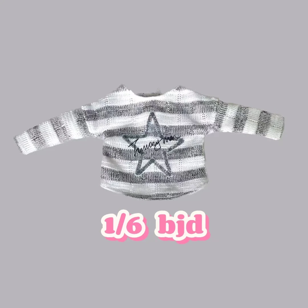 BJD (1/6 ชุดตุ๊กตา BJD) ชุดเด็กทารก เสื้อถัก ลายทาง ลายดาว และกระโปรงสั้นโชว์ขา