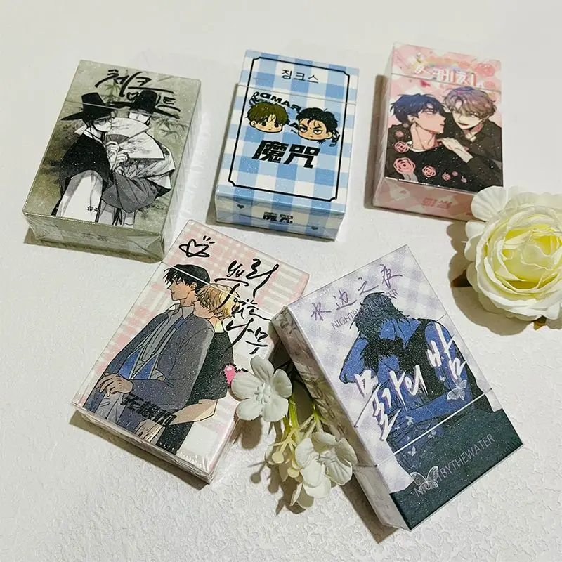 Korean BL Manhwa 3 Inches Card Bookmark Low Tide in Twilight Checkmate Anime Cards Collection Book Clip Student Stationery Gift