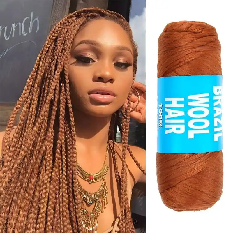 

70g/Pc Brazilian Wool Hair Low Temprature Flame Retardant Synthetic Fiber for Wig Materials Dirty Braids For Women