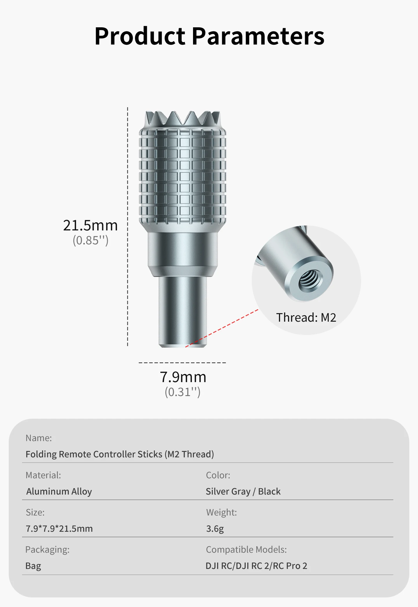 Für DJI RC/RC2/RC Pro2 Fernbedienung Joystick für FPV/FPV2/FPV3 RC-N1/RC-N2/RC-N3 Drohne Daumen-Rocker-Stick Schutzstange – Detail 9
