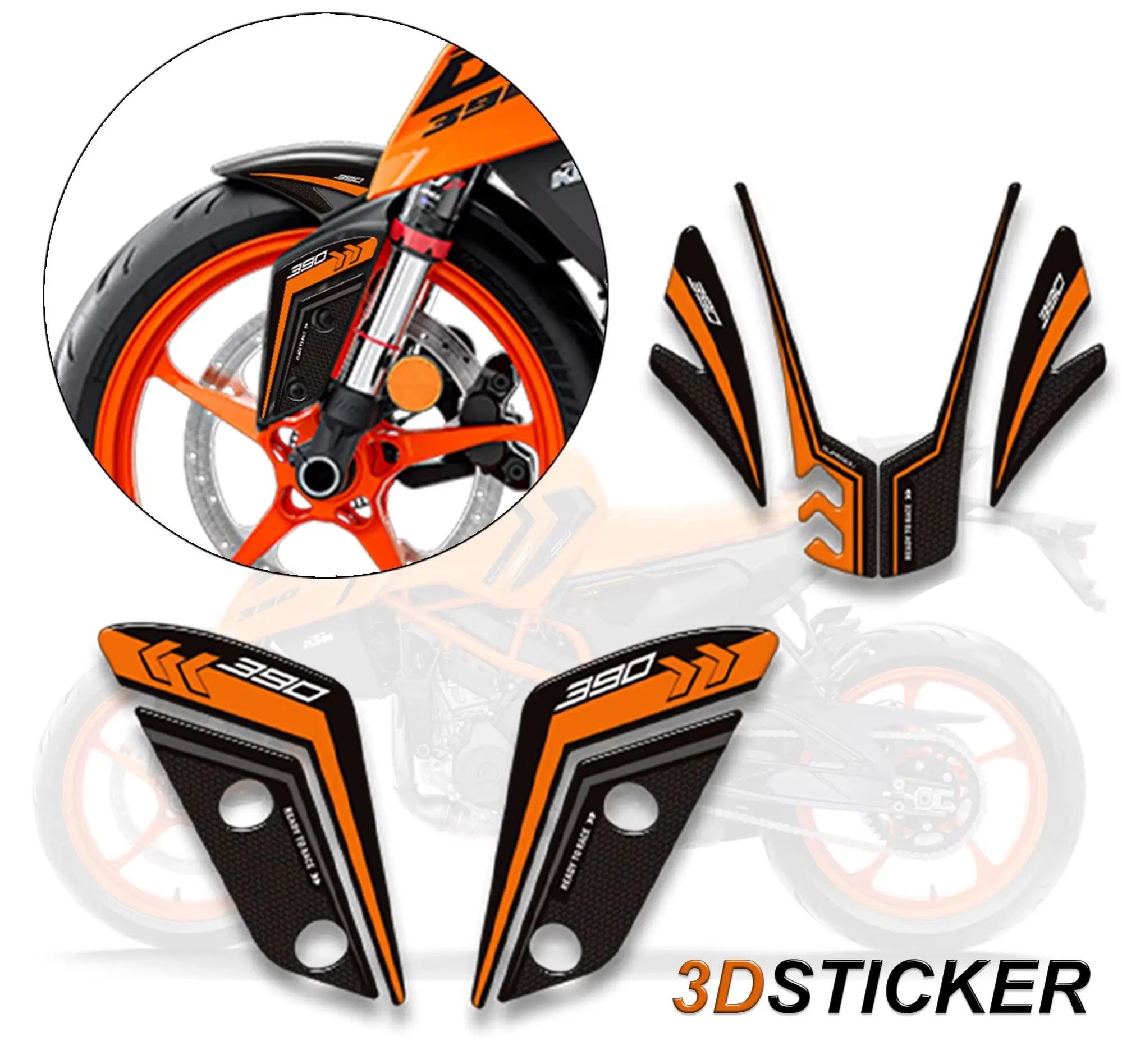 

New Motorcycle FIT 390 2024 Fairing Fender Protector Tank Pad Side Grips Gas Fuel Oil Kit Knee TankPad Stickers Decals Adhesive