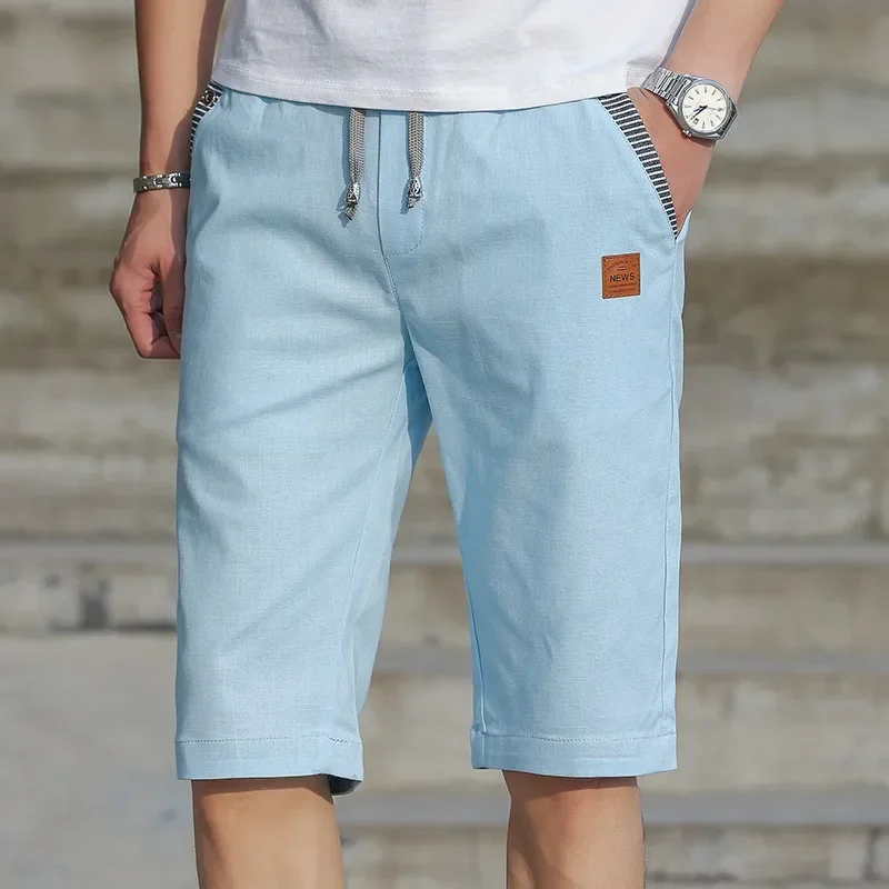 Beach Short Pants Male Bermudas Trend Breeches Casual Classic Brand Sport Shorts Man Summer Men's Casual Cotton Linen Shorts