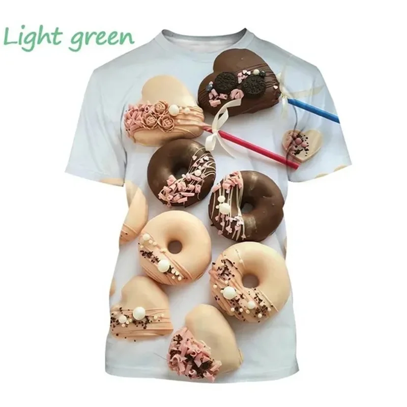 Hot Sell 3d Printed Doughnut T Shirt Men Women Cake Graphic T-shirts Fashion Harajuku Y2k Tshirt Street Short Sleeve Tees Tops