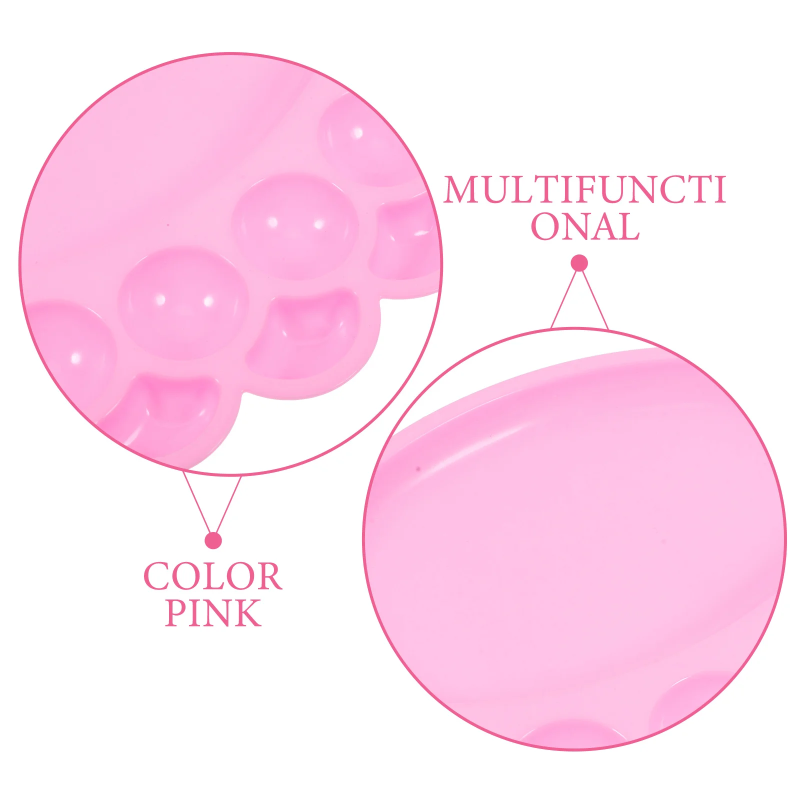 

Pink Footprint Plastic Paint Palette Artist Painting Palettes Watercolor Gouache Mixing Tray for DIY Crafts