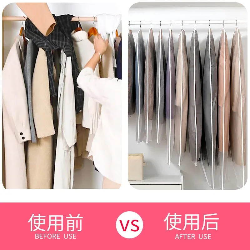 

Clothes Hanging Dust Cover Wedding Dress Cover Suit Coat Storage Bag Garment Bags Organizer Wardrobe Hanging Clothing Organizers