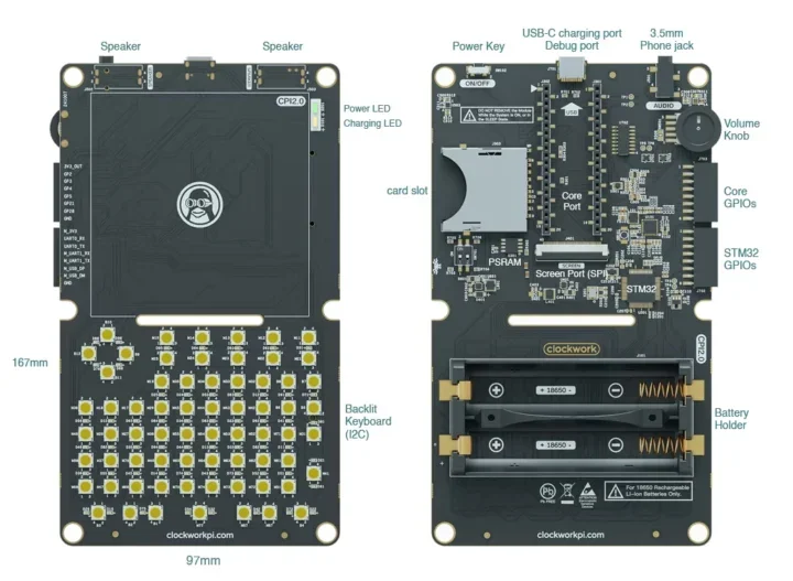 El kit PicoCalc es un terminal portátil Raspberry Pi Pico con un teclado QWERTY STM32 retroiluminado