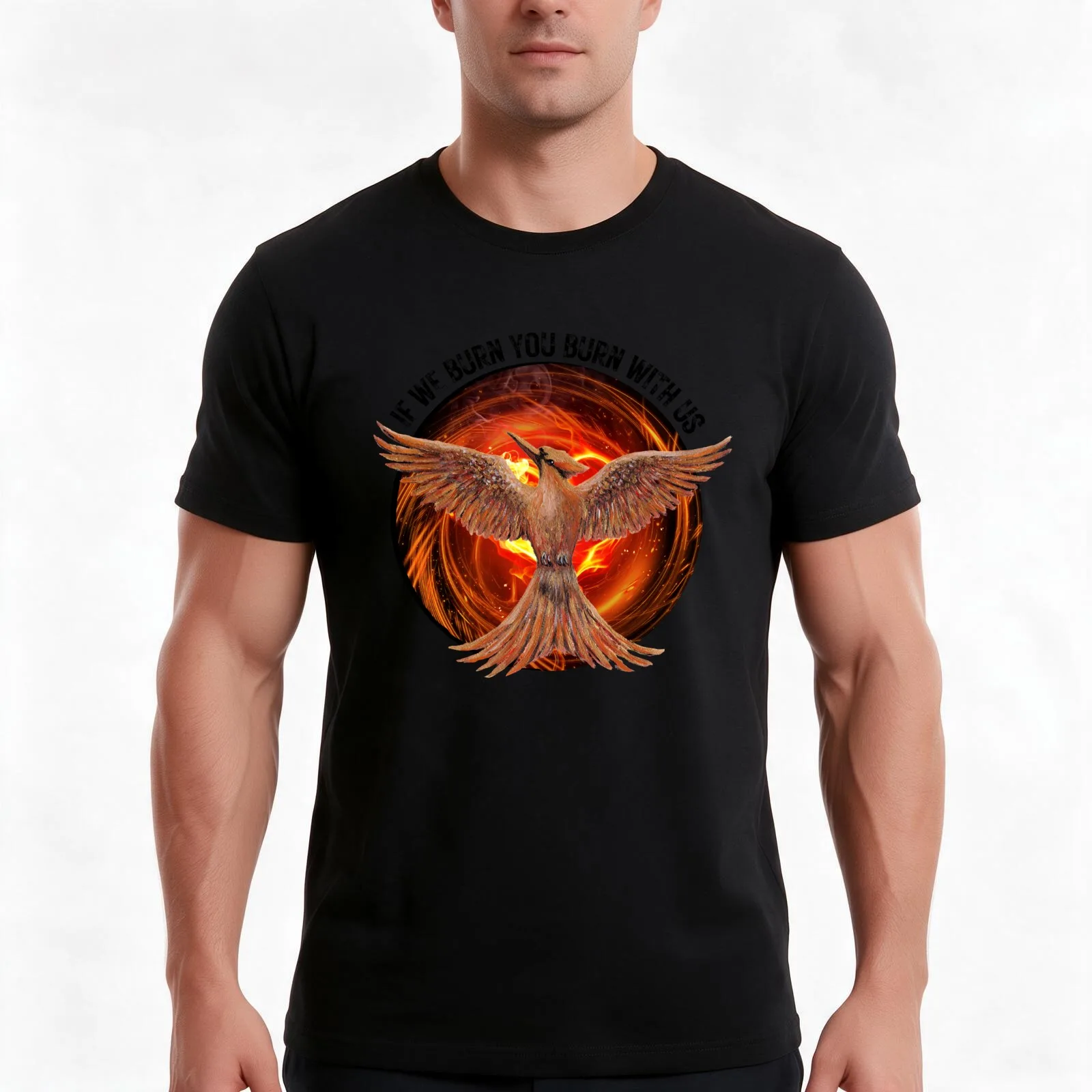 Mockingjay - If We Burn You Burn With Us T-Shirt Summer Casual Cotton Tee Oversized Streetwear Tops Vintage Graphic Print