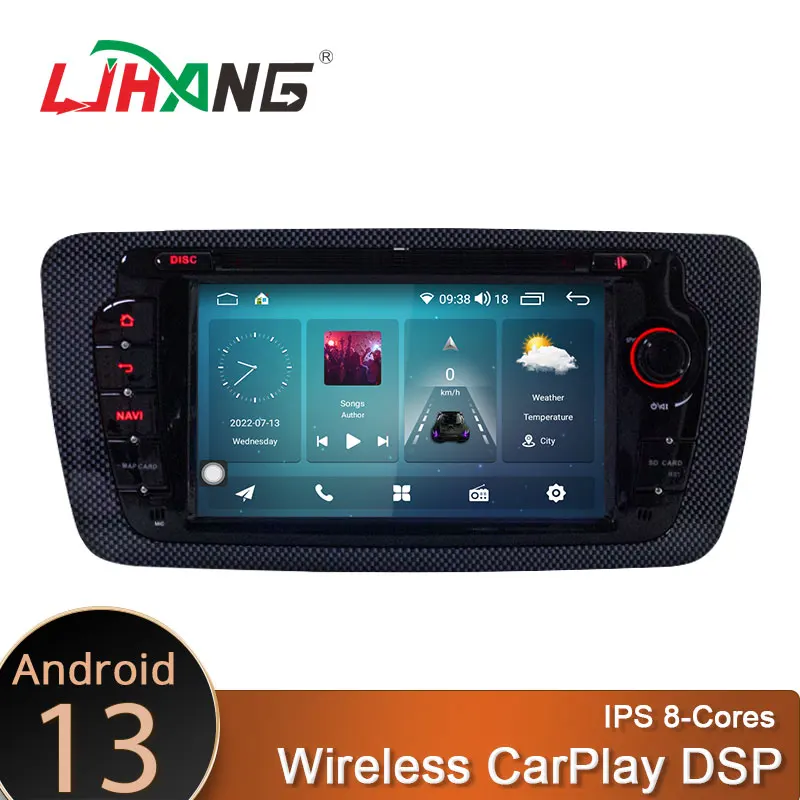 

LJHANG 2 Din Android 13 8+128GB Car Multimedia Player For SEAT ibiza 2011 GPS Navigation Radio Stereo dsp carplay video audio