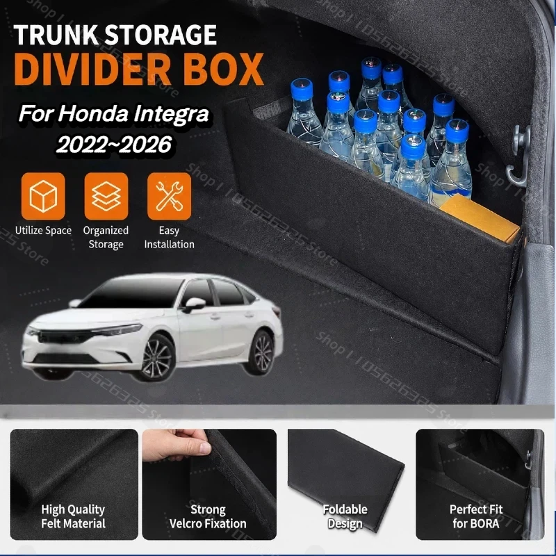Trunk Organizer  For Honda Integra 2022~2026   Boot Storage Partition Box Multifunction Auto Interior Accessories
