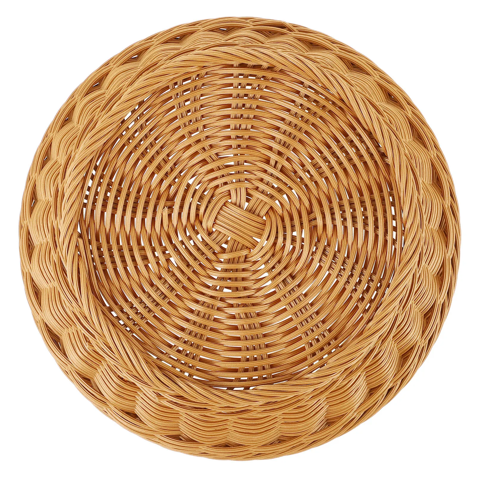 

1Pcs Desktop Rattan-Like Fruit Basket Brown Kitchen Organizer Storage Container Snack Candy Bread Holder Easy Wash Drain