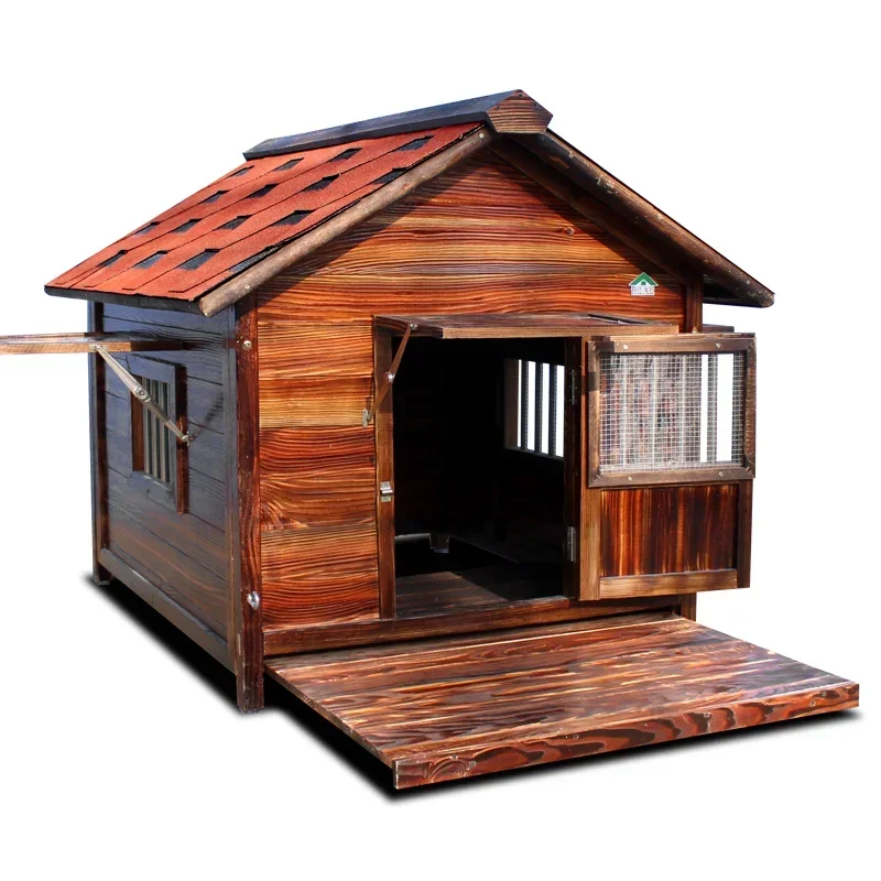 

Outdoor Waterproof And Rainproof Outdoor Wooden Dog Cage Pet Villa In Solid Wood Dog House Hot Sales